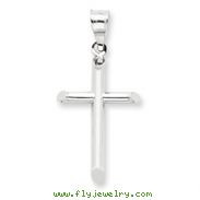 14K  White Gold Hollow Cross Pendant