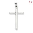 14K  White Gold Hollow Cross Pendant