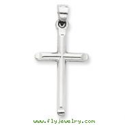 14K  White Gold Hollow Cross Pendant