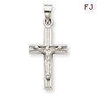 14K  White Gold Hollow Crucifix Pendant