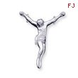 14K  White Gold Jesus Charm