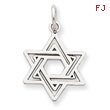 14K  White Gold Jewish Star Charm