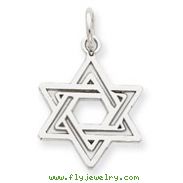 14K  White Gold Jewish Star Charm