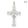 14K  White Gold Latin Cross Pendant