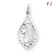 14K  White Gold Mary Blessed Virgin Charm