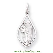 14K  White Gold Mary Blessed Virgin Charm