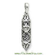 14K  White Gold Mezuzah Pendant