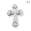 14K  White Gold Passion Diamond Cross Pendant