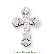 14K  White Gold Passion Diamond Cross Pendant
