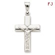 14K  White Gold Reversible Crucifix  Cross Pendant