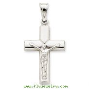 14K  White Gold Reversible Crucifix  Cross Pendant