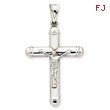 14K  White Gold Reversible Crucifix  Cross Pendant