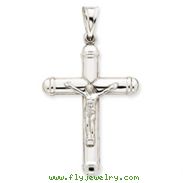 14K  White Gold Reversible Crucifix  Cross Pendant