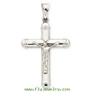 14K  White Gold Reversible Crucifix  Cross Pendant