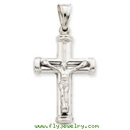 14K  White Gold Reversible Crucifix  Cross Pendant