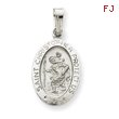 14K  White Gold Saint Christopher Medal Charm