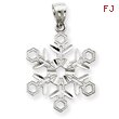 14K  White Gold Snowflake Pendant