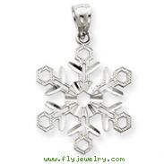 14K  White Gold Snowflake Pendant