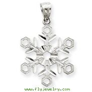 14K  White Gold Snowflake Pendant