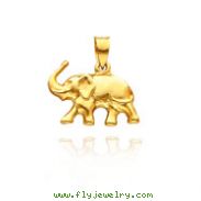 14K  Yellow Gold Polished Elephant Pendant