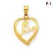 14K #1 Mom in Heart Pendant