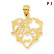 14K #1 Niece in Heart Pendant