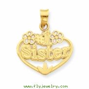 14K #1 Sister in Heart Frame Pendant