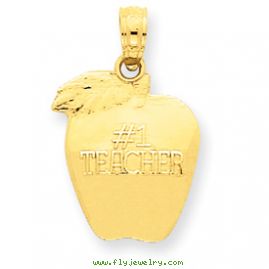 14k #1 Teacher Apple Pendant