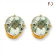 14k 10mm Round Green Amethyst Earring