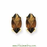 14k 10x5 Marquise Smokey Quartz Earring