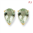 14k 10x7 Pear Green Amethyst Earring