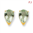 14k 10x7 Pear Green Amethyst Earring