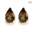 14k 10x7 Pear Smokey Quartz Earring