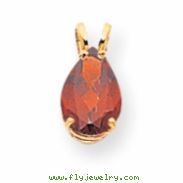 14k 10x7mm Pear Garnet pendant