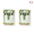 14k 10x8 Emerald Green Amethyst Earring