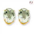 14k 10x8 Oval Green Amethyst Earring