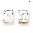 14k 10x8mm Emerald Cut Cubic Zirconia earring