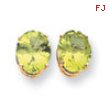 14k 10x8mm Oval Peridot earring