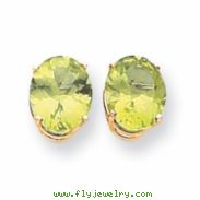 14k 10x8mm Oval Peridot earring