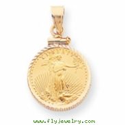 14k 1/4 oz Mounted American Eagle Screw Top Coin Bezel