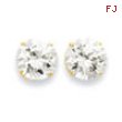 14k 12mm Round CZ Post Earrings