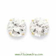 14k 12mm Round CZ Post Earrings