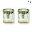 14k 12x10 Emerald Green Amethyst Earring