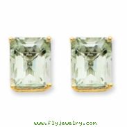 14k 12x10 Emerald Green Amethyst Earring