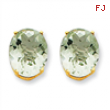 14k 12x10 Oval Green Amethyst Earring