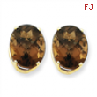 14k 12x10 Oval Smokey Quartz Earring