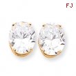 14k 12x10mm Oval Cubic Zirconia earring