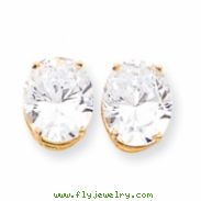 14k 12x10mm Oval Cubic Zirconia earring