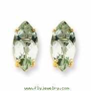 14k 12x6 Marquise Green Amethyst Earring