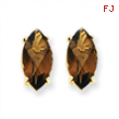 14k 12x6 Marquise Smokey Quartz Earring